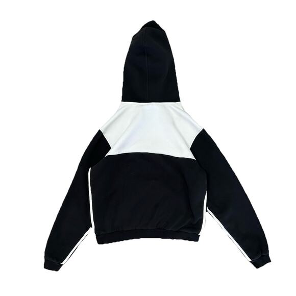 Adidas Color Block Black White Split Hoodie Hooded Sweatshirt Size Medium - Picture 4 of 7